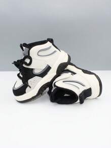 1pair Boys' Color Block Mid-Top Casual Sports Shoes