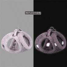 1 Pieza Arnés Estilo Chaleco Con Piel Sintética De Conejo Engrosada Para Perro, Conjunto Con Correa - Blanco - Ver 5