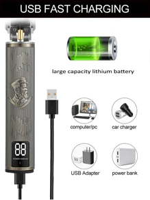 Usb 電動毛髮修剪器,專業無線鬍鬚和理髮器,男士最佳禮物 - 老人頭 - 查看 3