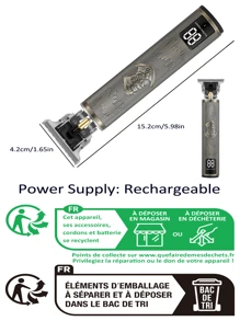 Usb 電動毛髮修剪器,專業無線鬍鬚和理髮器,男士最佳禮物 - 老人頭 - 查看 2
