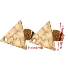 6 件不銹鋼多款式圓盤耳環柱環錘打圓盤耳環底座 Diy 珠寶配件耳環 - 耳環 - 查看 13