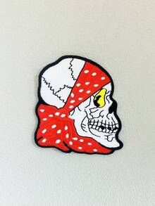 1pc Skull Head Embroidered Patch - Multicolor - View 1
