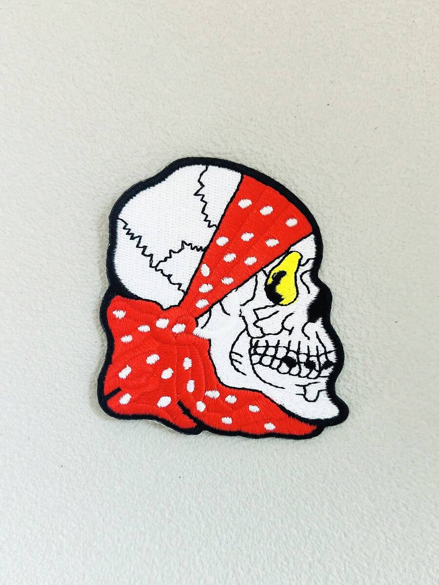 1pc Skull Head Embroidered Patch - Multicolor - View 1