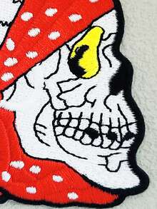 1pc Skull Head Embroidered Patch - Multicolor - View 4