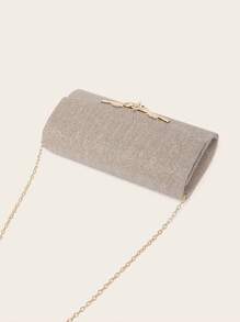 Women's Sparkling Shiny Envelope Clutch With Detachable Chain Strap - Champagne - View 6