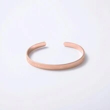 1pc Simple Stainless Steel Cuff Bangle With Heart Shaped Opening - Great Mother's Day Gift - 6MM - View 4