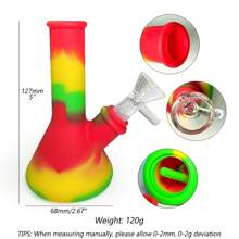 1pc 5 Inches Mini Silicone Glass Bubbler, Smoking Accessories For Smoking Products - Blue - View 5