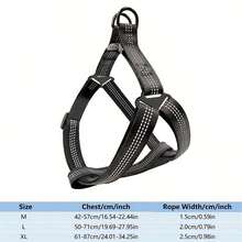 1入組聚酯纖維防拉扯反光背心款貓狗胸背帶 - 灰色 - 查看 2