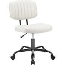 Sweetcrispy Armless Office Chair Adjustable Swivel Computer Mesh Desk Chair - White - View 2