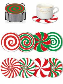 8 件裝聖誕節壓克力杯墊套裝,適合家庭聚會和節日裝飾,送給家人和朋友的好禮物!尺寸:9.8 厘米/3.8 英寸