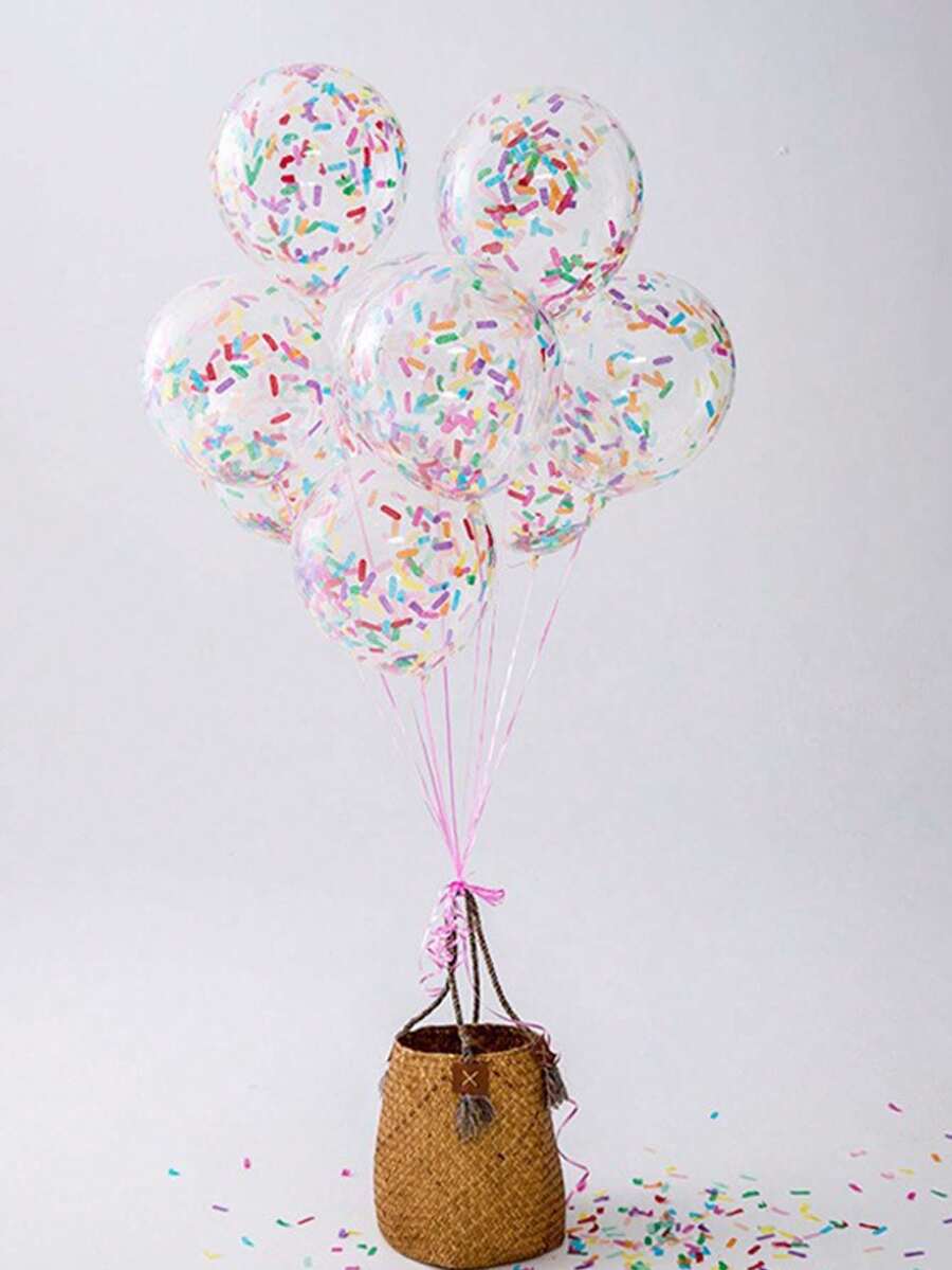 20 件 12 吋閃閃發光的冰淇淋和多色五彩紙屑氣球適合生日派對、婚禮、迎嬰派對、聖誕拱門裝飾