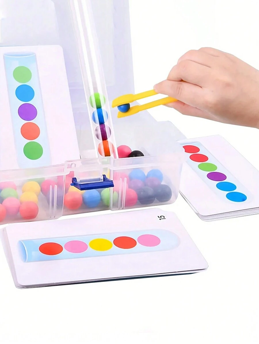 1 Bộ Trẻ em Hạt & Bóng & Ống nghiệm Bộ đồ chơi phân loại dành cho giáo dục sớm, Kỹ năng vận động tinh, Logic, rèn luyện sự tập trung và trí não Trường học, học sinh, văn phòng phẩm, đồ dùng học tập
