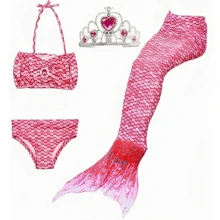 Trajes De Baño De Para Niñas Sirena Para Nadar - Rosa - Ver 2