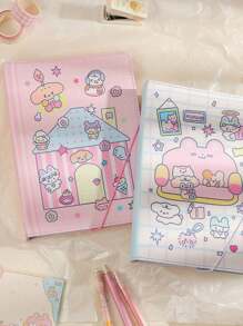 Cuaderno Azul De Hojas Sueltas Con 10 Hojas De Papel Cuadriculado De 4 Celdas Con Bonitos Diseños - Azul - Ver 3