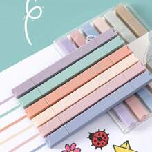 6 cái/bộ Morandi Mềm mại Đèn huỳnh quang Bút Macaron Phấn màu Màu sắc Đầu ầu kép Người đánh dấu Với Dung lượng lớn - Nhiều màu - Xem 9