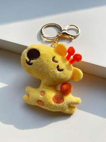 1 件裝可愛卡通毛絨鹿娃娃鑰匙圈女式,時尚百搭,適合日常佩戴和戶外服裝搭配