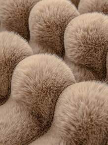 1pcRabbit proof plush straight sofa cushion in winter - Khaki - View 5
