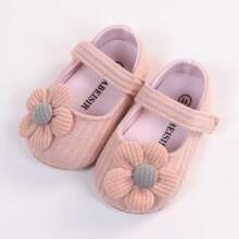 Spring/Autumn Infant Girls' Pre-Walker Shoes, First Walking Shoes, Cute Sunflower Design Fashionable Flat Shoes, Ideal For Festivals And Birthday Parties - Pink - View 2