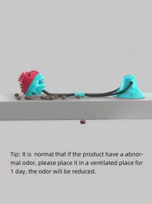 1pc Suction Cup Dog Toy Grinding Teeth & Slow Feeder & Stress Relief With Bell For Pet - Multicolor - View 5