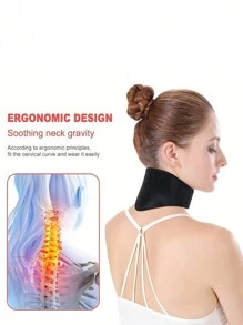 Collarín Cervical - Protector De Cuello Para Alivio Del Dolor, Soporte De Cuello Portátil, Ajustable Y Cómodo Para Hombres Y Mujeres - Negro - Ver 2