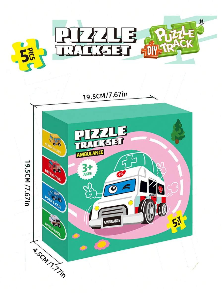 Children's Educational Game Set Puzzle Track Vehicle And Car, Puzzle