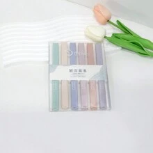6 cái/bộ Morandi Mềm mại Đèn huỳnh quang Bút Macaron Phấn màu Màu sắc Đầu ầu kép Người đánh dấu Với Dung lượng lớn - Nhiều màu - Xem 4