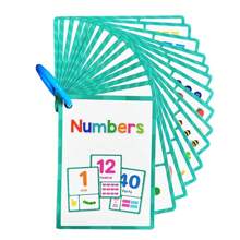 Numbers 1-100 Flash Cards Preschool Kindergarten kids learning Math Addition Subtraction Counting Kids Montessori English Words Learning Card Pocket Flashcards Early Educational Toys Classroom - Apricot - View 8