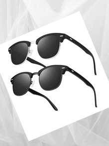 2 Fashion Tornasol Sunglasses Uv400 For Men And Women - 黑色 - 查看 1