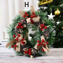 1pc 30cm Christmas Decoration Wreath For Door, Window And Venue Decor - Multicolor - View 9