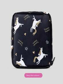 1pc [lemon] Black Sanitary Pad Storage Bag - Black - View 7