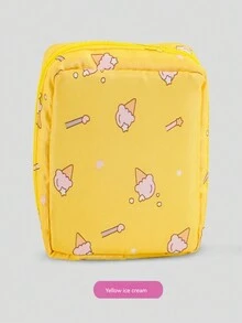 1pc [lemon] Black Sanitary Pad Storage Bag - Black - View 10