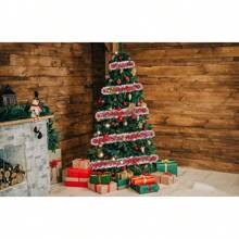 1 Stück Weihnachten rot Frost Spitzen Lametta Girlande rot Silber metallisch Luftschlangen Feiern einer Feiertags Decke hängende Dekoration Innen und Außen Disco Party Zubehör, Weihnachten - Rot - Übersicht 2