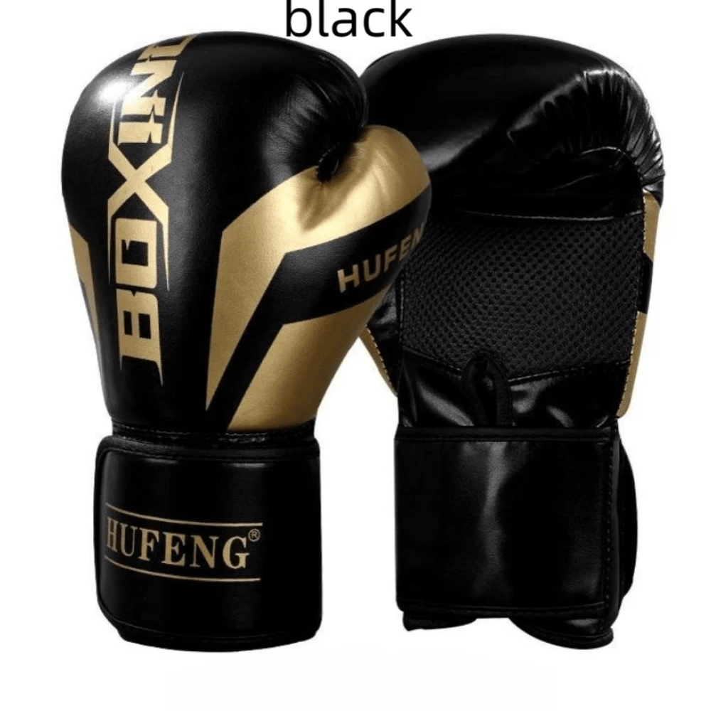 1 Pair Boxing Gloves - Black - View 1