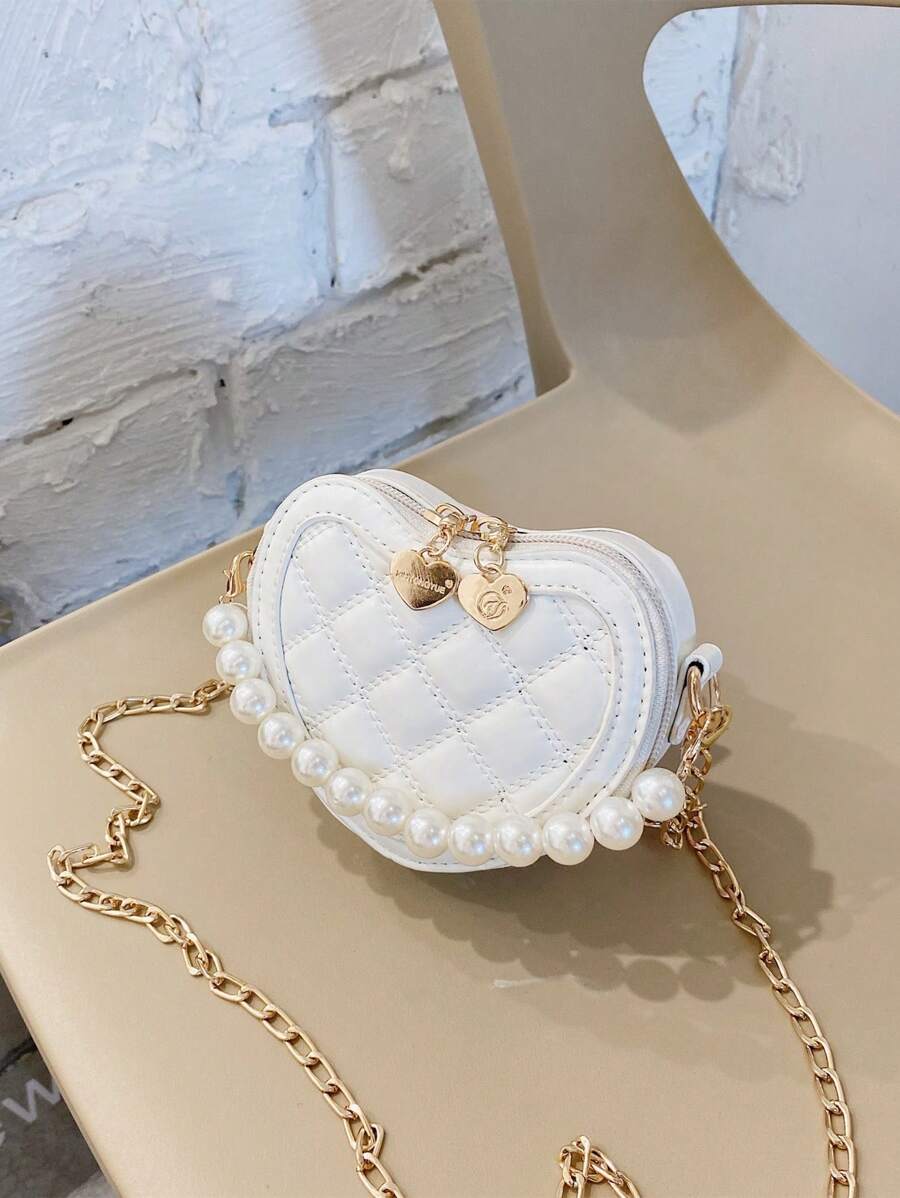 Nuevo Bolso Pequeño Con Forma De Corazón Bordado Para Niñas, Bolso De Mano De Perlas De Moda Para La Pequeña Princesa