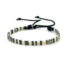 新款時尚手工編織女式友誼手鍊,復古波西米亞條紋和花卉面料男士腕帶首飾