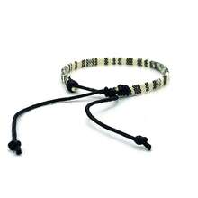 新款時尚手工編織女式友誼手鍊,復古波西米亞條紋和花卉面料男士腕帶首飾