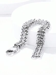 ZG YING ZHOU ZGYZ 1pc Fashionable Unisex Stainless Steel Centipede Chain 18K Gold Color Bracelet, Versatile For Couples, Wedding, Party Gift, Simple Middle Eastern Handmade Chain Bracelet