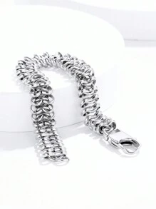 ZG YING ZHOU ZGYZ 1pc Fashionable Unisex Stainless Steel Centipede Chain 18K Gold Color Bracelet, Versatile For Couples, Wedding, Party Gift, Simple Middle Eastern Handmade Chain Bracelet