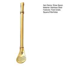 1pc 304 Stainless Steel Filter Straw Spoon, Suitable For Daily Use - Gold - View 10