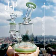 DP DISPOSAL PUSHER 1pc Mint Handmade Water Glass Hookah Pipe Smoking Accessories  6.3 Inch Smoking Lollipop  Percolater Pattern  14mm Female Glass Dab Rig - Mint - View 2