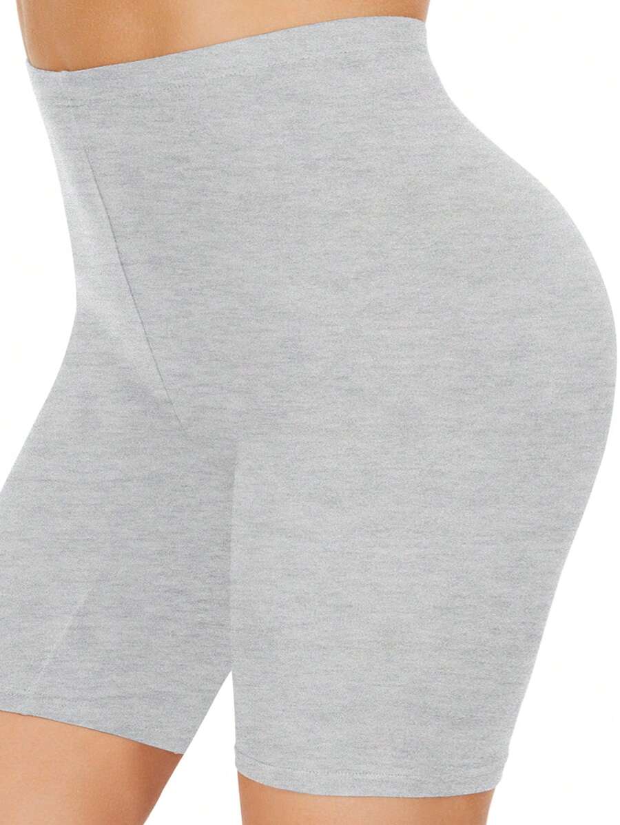 加大码女士平角内裤，女士平角短裤，防摩擦短裤，适合搭配连衣裙和骑行裤 - 灰色 - 查看 1