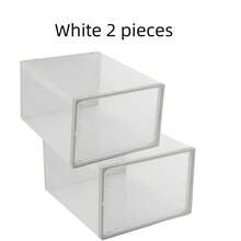 2pcs Thickened Transparent Shoe Storage Boxes With Foldable Shoe Rack, Dustproof And Waterproof Shoe Organizer - Multicolor - View 4