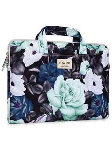 MOSISO Laptop Shoulder Bag Compatible with MacBook Air 15 inch M2 A2941 2023/Pro 16 2023-2019 M2 A2780 M1 A2485 A2141/Pro 15 A1398, 15-15.6 inch Notebook, Succulent Briefcase Sleeve Case with Belt - màu đen - Xem 5