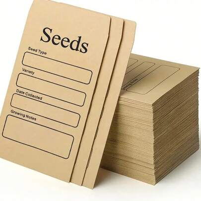20pcs, Seed Envelopes Small Self-Adhesive Sealing Sead Envelopes Kraft Seed Saving Packets 2.36 X 3.14 Inches For Collecting Flowers Vegetables Seed