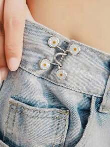 1入韓式風格鋅合金清新可愛雛菊腰扣 - 白色 - 查看 1