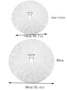 1件装白色毛绒圣诞树裙装饰，适合圣诞派对，高端柔软经典蓬松圣诞树裙，可用于圣诞树装饰、圣诞装饰、冬季房间装饰。 - 白色 - 查看 3