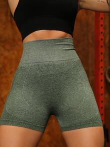 Women Sports Shorts - 綠色 - 查看 3