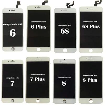 White AAAA Grade LCD Compatible With iPhone 6 6 Plus 6S 6S Plus 7 7 8 8 Plus LCD Perfect 3D Touch Screen Digitizer Assembly
