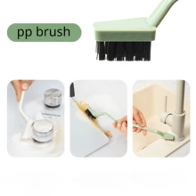 1套廚房瓦斯爐清潔刷,包括瓦斯爐刷、油煙機縫隙刷、油汙和鋼絲球清潔工具