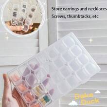 14pcs Jewelry Storage Box, Portable Clear Earring, Necklace And Ear Accessory Organizer With Oxidation Protection - White - View 3